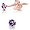 DTPsilver Orecchini Punto Luce Oro - Orecchini Oro Rosa - Orecchini Argento 925 Placcati Oro Rosa - Orecchini Colorati - Orecchini Piccoli Oro - Punto Luce Orecchini Oro Rosa - Orecchini Bambina Oro
