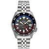 SEIKO Orologio automatico da uomo, collezione 5 Sports, orologio sportivo da uomo, in acciaio inox, lancetta GMT, impermeabile fino a 100 m