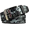 AIBEARTY Cintura in pelle PU stile punk con teschio e scheletro, stile gotico, casual, per donne e uomini