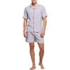 POMPEA Pigama Uomo Narciso in Cotone, Pigiama Corto T-Shirt con Bottoni e Pantaloncino a Fantasia