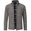 Sliktaa Uomo Cardigan Cappotto invernale foderato in pile caldo maglione cardigan | Zip frontale a costine colletto a costine fodera in caldo pile orlo e polsini filettati per abbigliamento da ufficio