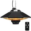 VEVOR Riscaldatore da Esterno Sospeso 2000 W Riscaldatore Elettrico a Infrarossi per Interni Esterni con Telecomando, Protezione IP34 Riscaldatore da Soffitto con Corda e Catena Regolabile, per Patio