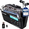 KLIM K7 Cassette Player Convertitore MP3, Lettore Audio Portatile, Auricolari | Microfono e Altoparlante Incorporati, Batteria Ricaricabile, Scheda Sd da 16 GB, Portalo Ovunque - Nero