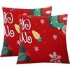 Jaotto Federe Confezione da 2 Federe Cuscini Divano Decorativi Fodere Quadrati Spandex 45x45cm Cuscino Copricuscini per Soggiorno Camera da Letto Casa(Natale Ciliegia,Set di 2)