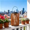 DJGIFI Lanterna Solare Boho Piccola, PP Rattan IP44, 3000K Luce Calda | Boho PP | 3000K Caldo | φ17×24cm senza maniglia / 34cm con maniglia | IP44 | Sensore Crepuscolare