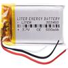 Liter energy battery Batteria a 3 cavi 303450 LiPo 3.7V 500mAh 1.85Wh 1S 5C Liter Energy Battery Ricaricabile con PCM termistore NTC Smartwatch Elettronica - Non adatto per Radiocomando 52x34x3mm (3P|500mAh|303450)
