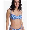 Roxy Top bikini Roxy Printed Essentials blu bianco donna - M