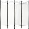 tectake® Separe Divisorio Interno 180x160x2,5cm, Divisorio per Ambienti, Paravento da Interno 4 Pannelli, Separè per Interni Pieghevole 180°, Frangivista per Arredo Ufficio, Studio, Bar, Casa - Bianco