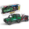 Teorema Giocattoli Play City Macchinina Fuoristrada Giocattolo con Rimorchio e Moto Inclusa, Luci e Suoni Reali, Movimento a Frizione, Set Avventura per Bambini