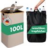 Blumtal Contenitore per bottiglie a rendere Blumtal da 100 litri - Organizer per bottiglie a rendere in bambù con sacca per bottiglie - Contenitore per bottiglie a rendere color beige