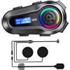 Dripio Auricolare da elmetto Bluetooth 5.3, con cancellazione del rumore, altoparlanti Hi-Fi e interfono