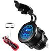 Dripio Caricabatterie USB QC 3.0, 36 W, con 2 porte USB, in alluminio, compatibile con tensioni da 12-24 V