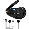 Dripio Auricolare Bluetooth 5.1 per interfono per moto, portata di 800 metri, cancellazione del rumore CVC