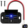 Dripio Caricabatterie USB per auto, doppia porta, interruttore on/off, ideale per campeggio