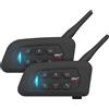 Dripio Auricolare interfono per motocicletta, per 4 utenti, portata 1500 metri, Bluetooth 5.1, impermeabile