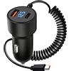 Dripio Caricabatterie da 100W con supporto PD e QC3.0, con cavo a spirale da 1,5 metri, con connettore USB-C