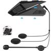 Dripio Auricolari Bluetooth 5.0 per casco da moto, sistema vivavoce, colore bianco