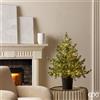 Albero di Natale Pino Argentato con Vaso e 240 Micro LED Integrati H 90 cm Ø 85 cm - Enzo De Gasperi (EDG)
