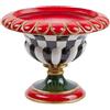 Vaso Decorativo a Coppa a Scacchi con Finiture Oro e Rosso H 26 cm Ø 33 cm - Enzo De Gasperi (EDG)