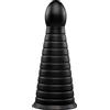 b-Vibe Cone Tapered & Ribbed Dildo with Suction Cup 10" Black