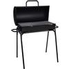 BBQ Barbecue su ruote acciaio nero 60 x 30 x 70 cm