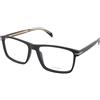 David Beckham DB 1020 003 | Occhiali da Vista Graduati | Prova Online | Plastica | Rettangolari | Nero | Adrialenti