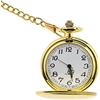 ECSiNG Classico orologio da tasca al quarzo liscio lucido numeri romani con catena sottile regalo per uomini donne compleanno San Valentino oro, gold, Classico