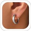 U7 Orecchini Uomo Donna Cerchio Piccolo Acciaio Inossidabile Dia. 7-16mm | Orecchini Cerchio Huggie Diametro 7/8/9/10/12/14/16mm; Acciaio Chirugico Anallergico Argento/Oro/Nero; Regalo per Uomo Donna