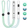 Vicloon 1 Coppia Switch Controller da Polso, di Blocco da Polso Lanyard con 4 Carino Tappo del Joystick, con Corda Regolabile per Switch Joycon, Bianco