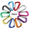 QitinDasen 20Pcs Premium 5cm Alluminio Moschettone Set, Mini Moschettone Portachiavi, Moschettoni Campeggio, Blocco a Clip Gancio, Chiusura Molla (Non per Arrampicata!)
