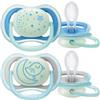 Philips Avent Ultra Air Succhietto traspirante notturno con custodia 6-18 mesi azzurro 2 pezzi