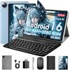 MENTUME Tablet 10 Pollici, Tablet Android 16 con Cover, Mouse & Tastiera, Octa-Core, 34 GB RAM + 128 GB ROM+ 1 TB TF, Display IPS HD 1280x800, Fotocamera Doppia, 7000 mAh, WiFi 6, Widevine L1, GPS (Blu)