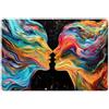 KitchenYeah© Set di Tovagliette Colazione Lavabili 6 Pezzi Tovaglietta | 45x30 cm - Americana in Plastica Colorata Antiscivolo Design Moderno Arte - Colorato - Donna - Astratto - Volti