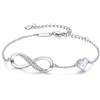 LOUISA SECRET Bracciale Donna Argento 925 Infinito Bracciali Cuore | Acciaio inossidabile Gioielli Compleanno Regalo per Lei/Mamma/Amica/Ricorrenze