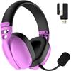 HATOR Hyperpunk 3 - Cuffie da gioco senza fili, Hi-Res Audio, Hybrid ANC, driver da 40 mm, Bluetooth e 2.4 GHz, batteria da 45 h, microfono rimovibile, USB-C - per PC, PS5, viola