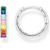 THOMAS SABO Orecchini a cerchio da donna in argento 925 con pietra di vetro 32022504