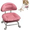 Generic Sgabello basso con schienale - Sedia girevole con ruote silenziose a 360° | Schienale imbottito e design compatto senza braccioli, sgabello basso con seduta imbottita, per officina, casa, garage