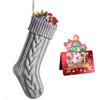 meioro Calze di Natale, 46 cm Decorazioni Calze di Natalizie da Appendere, Calzini Natale Natalizie lavorate a Maglia per Feste Familiari, Christmas Stockings Biglietto di Auguri (Bianco, 1 Pezzi)