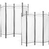 tectake® Separe Divisorio Interno 180x160x2,5cm, Divisorio per Ambienti, Paravento da Interno 4 Pannelli, Separè per Interni Ripiegabile, Frangivista per Arredo Ufficio, Cabina Armadio, Casa - Bianco