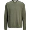 JACK & JONES Jjesummer Knit Crew Neck SN, Oliva impolverato, S