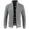 Sliktaa Uomo Cardigan Cappotto invernale foderato in pile caldo maglione cardigan | Zip frontale a costine colletto a costine fodera in caldo pile orlo e polsini filettati per abbigliamento da ufficio