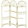 BAKAJI Portagioie Pieghevole in Metallo Dorato Organizer Gioielli Stile Shabby Chic