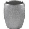 Zeller Bicchiere per spazzolini da denti Gres glitterato argento Ø8,1x9,8cm