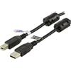 DELTACO Cavo USB 2.0 spina tipo A - spina tipo B 3 m, nuclei in ferrite, nero