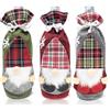 com-four® 3x copribottiglia per bottiglie di vino - sacchetto per bottiglie in design natalizio - decorazione di bottiglie per la tavola di Natale - gnomo della bottiglia come confezione regalo