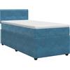 vidaXL Letto a molle con materasso blu scuro 90 x 200 cm in velluto