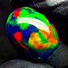 AK GEMS AND JEWELLERY Opale Nero Naturale Cabochon Fire 4,1 Carati 12x9 mm