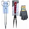 Esthelar Select Kit professionale da barbecue, 3 pezzi, pinze lunghe in acciaio inox, forchetta per carne e guanto - Set di attrezzi da barbecue per gli esperti a casa