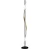 Eglo Lampada da terra LED Conaprato, design per soggiorno, regolabile | con interruttore a pedale, metallo nero e ottone, luce calda e fredda, 150 cm