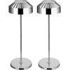 LuminexDesigns Lámpara de Mesa LED Recargable Pack de 2 TL16 VIOA | Compacta 25cm sin cable para estanterías, vitrinas, joyería, bistrós, terrazas y exterior, IP54, 2600 mAh ,Cromada